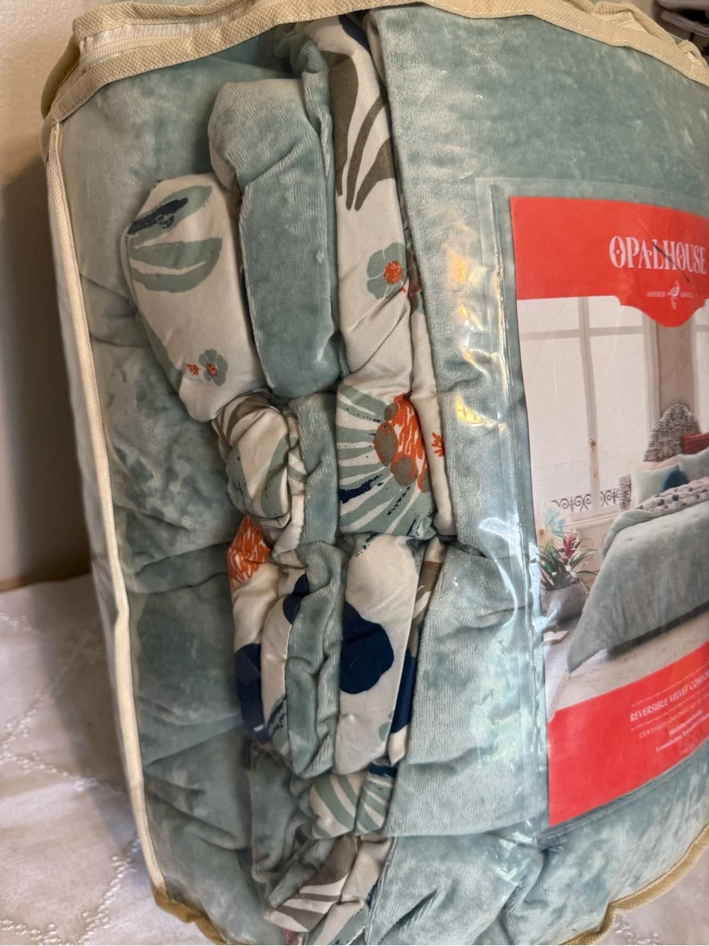 Opalhouse Reversible Velvet Comforter Set in Light Blue